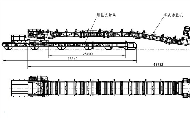 掘進機搭載二運皮帶機圖紙